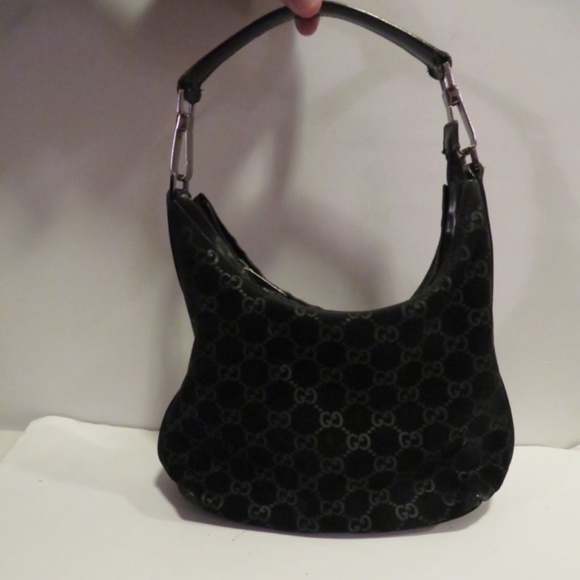 black suede gucci purse